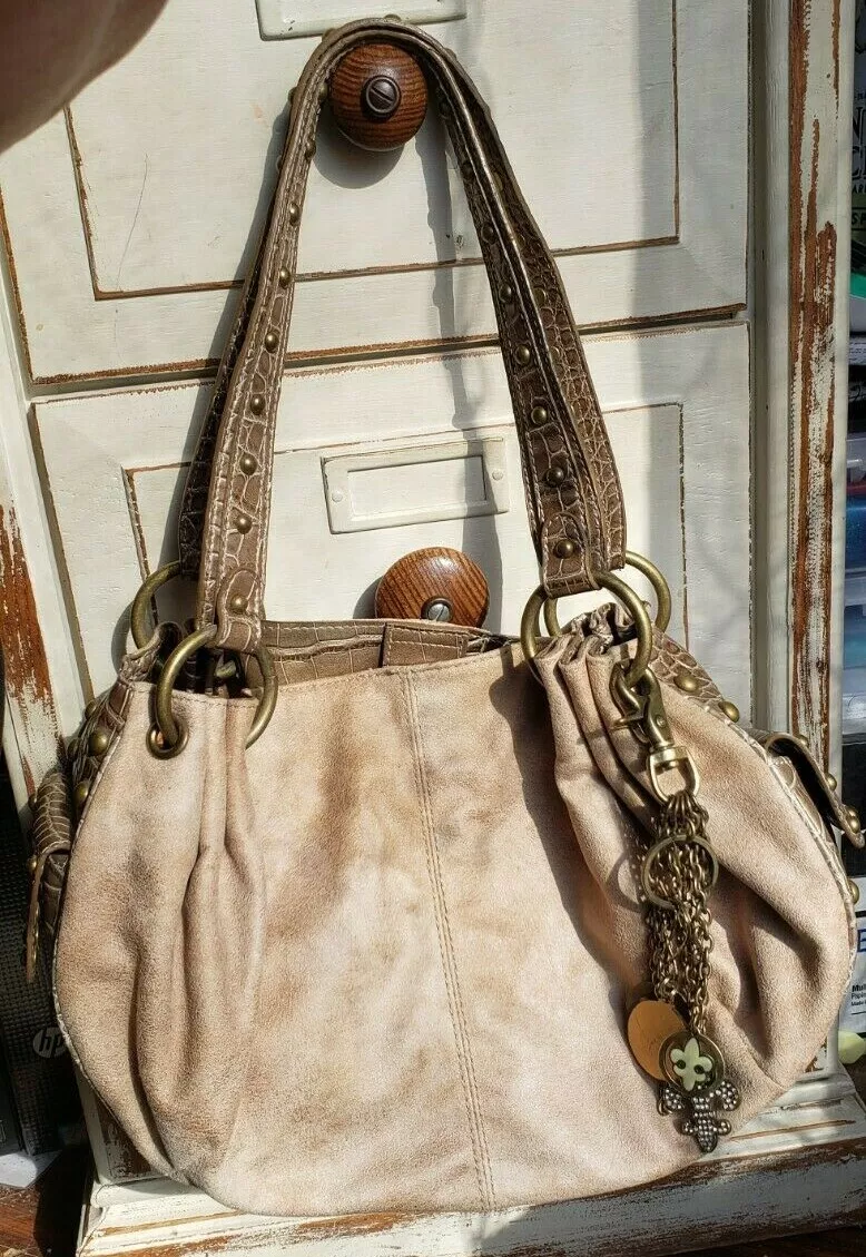 Sac main Kathy Van Zeeland cr me beige petit moyen sac main Excellent t
