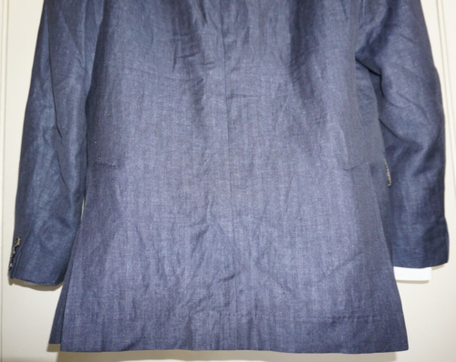 Brunello Cucinelli Prince of Wales Blazer Size 42 S Blue Linen Wool Silk Italy - Picture 6 of 14