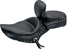 Mustang 79439 Wide Touring Studded Solo Seat with Driver Backrest