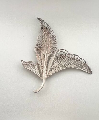Vintage Hermann Siersbol Sterling Silver Floral Brooch - 925 - 5.06g