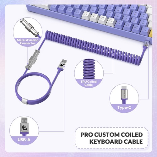 60% Wired Mechanical Gaming Keyboard Mix Color RGB Bcaklit With Custom Cable C - Picture 7 of 54