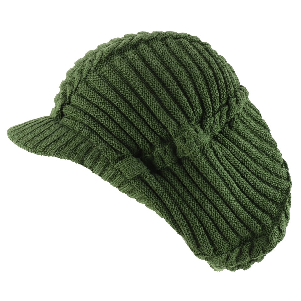 Dreadlock Deep Shell RGY Cable Knit Cotton Rasta Beanie with Brim ...