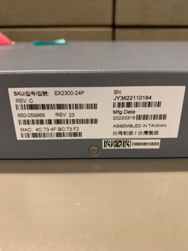Juniper Networks EX2300 24P Gigabit Ethernet Managed Switch - Picture 3 of 5