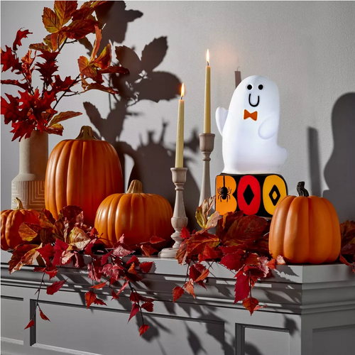 NEW Retro Light Up BOO Ghost Halloween Decoration Prop Blowmold Hyde EEK 2023 - Picture 2 of 3