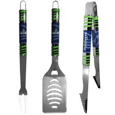 Seattle Seahawks NFL Tailgating BBQ Grill Set, 3 Pc Grilling Barbecue