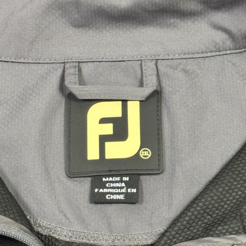 FootJoy Men's 1/4 Zip Windbreaker Golf Jacket Short Sleeve Polyester Black 2XL - Picture 4 of 13