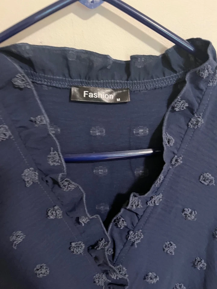 Vestido vaina para mujer azul marino con volantes a lunares talla 8 sin mangas Foto 4 de 4