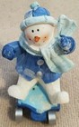 Christmas Decoration, Snowman On A Sled 4 1/2 Inches