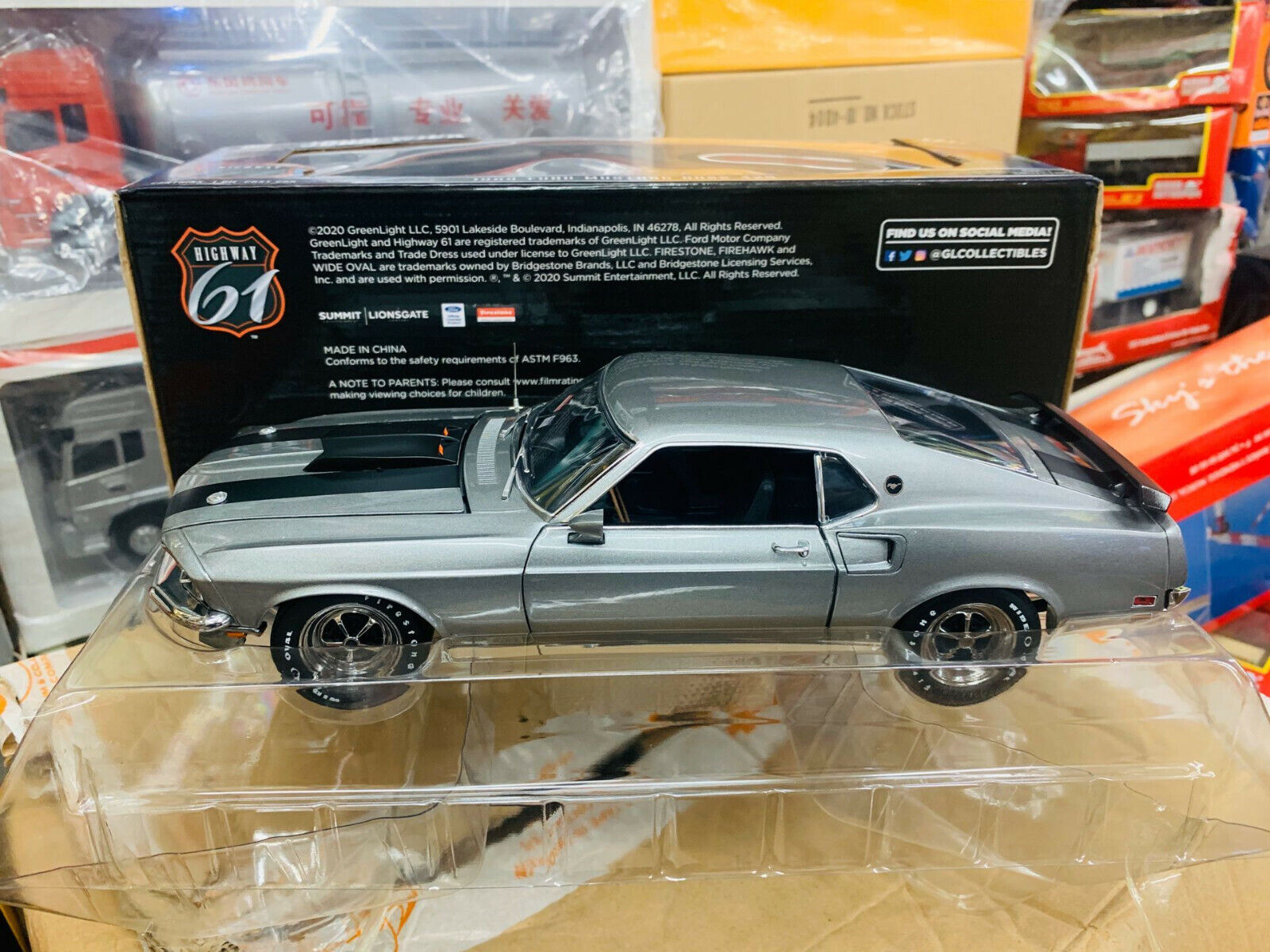 GREENLIGHT High Way JOHN WICK 1969 Ford Mustang Boss 429 1:18 Scale Die-Cast Car