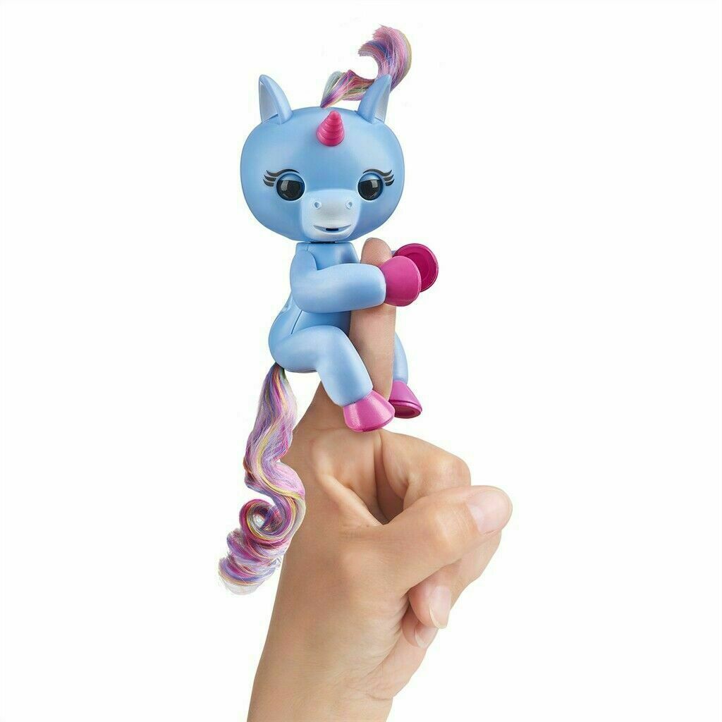 Fingerlings- Interactive Baby Unicorn - Stella (Blue With Rainbow)