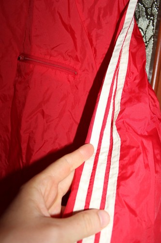 Rare Model 1980s Adidas Nylon RED running Wind jacket (with 4 Pockets)- L/M - Picture 6 of 11