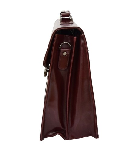 Brown Leather Briefcase For Mens Laptop Bag Business Organiser Shoulder Case - Picture 3 of 9