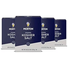 Morton Salt Kosher Salt, Coarse, 3 Pound (Pack of 4)