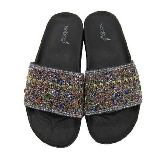noblag Glitzer Sandalen für Damen Pantoletten Slipper Plateau - Mehrfarbig - Bild 1 von 2