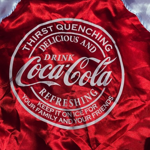 Chaqueta Coca-Cola Satinada Años 80 Vintage 2 Tonos Cremallera Completa Mujer Mediana - Imagen 9 de 17