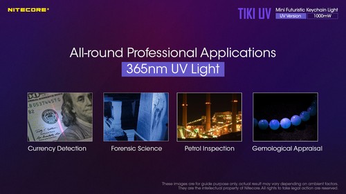 Llavero recargable NiteCore TIKI UV 1000 mW USB linterna antorcha - Imagen 2 de 12