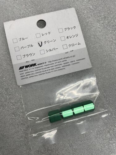 Work Wheels Green "W" valve cap set of 4 authentic ship direct from USA today! - Picture 2 of 3