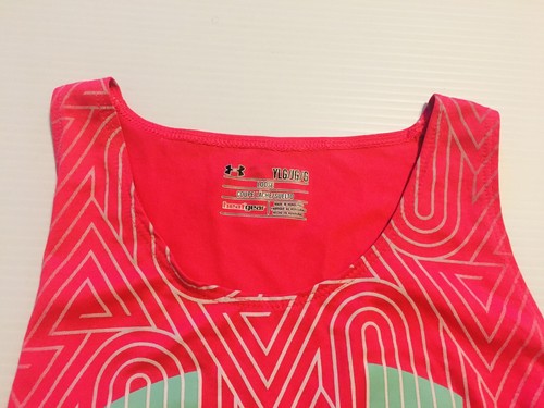 Under Armour Racerback Women’s Loose Tank Top Size YLG ( Youth L) Hot Pink - Picture 3 of 5