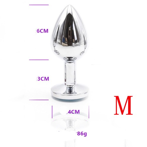 Butt Plug Anal Toy Colorful Jewel Metal Stainless S/M/L For Women Men Couples US - Picture 63 of 74
