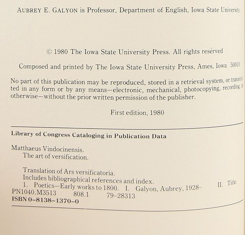 The Art of Versification Matthew of Vendôme 1980 Translation Ars Versificatoria - Picture 3 of 8