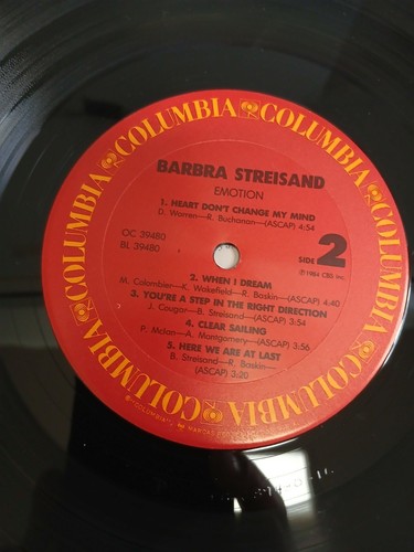 Barbra Streisand – Emotion - 1984 - Columbia Records OC 39480 Vinyl LP - Foto 5 di 8