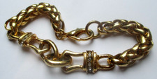 bracelet gourmette couleur or maille royale cristaux diamant bijou vintage 1858