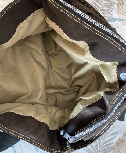KIPLING Large Purse Weekender Bag Brown Hunter Green EUC 20” x 12” EUC Lg Tote - Picture 13 of 24