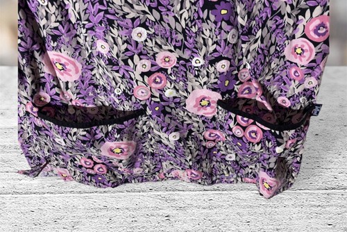 Short Sleeve Purple Floral Nursing Scrub Top Women Size M V- Neck Pink - Picture 3 of 4