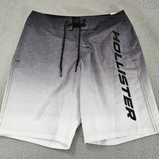 Hollister Swim Trunks Mens Size 30 Grey Swimming Board Shorts Bathing Suit Pool