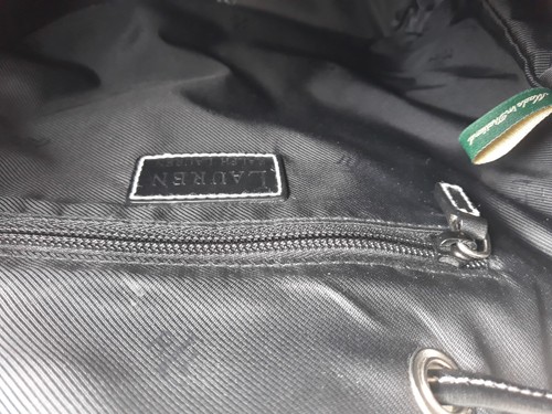 Vintage ~ Lauren Ralph Lauren Kordelzug Bucket Schultertasche Denim Canvas ~ TOP - Bild 17 von 18