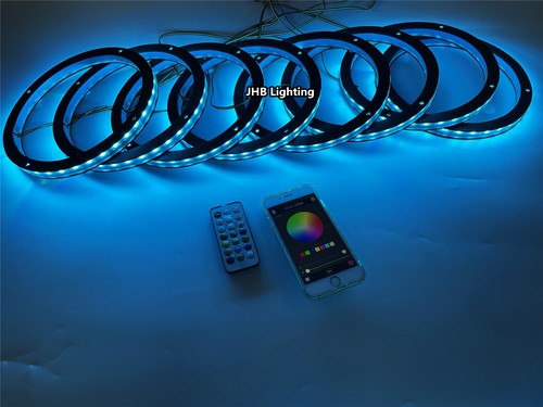 Set of 12 inch CHASING FLOW LED Audio Subs Remote APP Loud Speaker Rings Lights - Picture 57 of 60