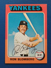 1975 Topps Baseball Cards #68 Ron Blomberg - New York Yankees - EX-MT