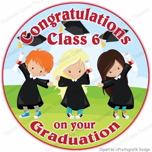 Personalised Cute Kids School Nursery Graduation Edible Icing Party