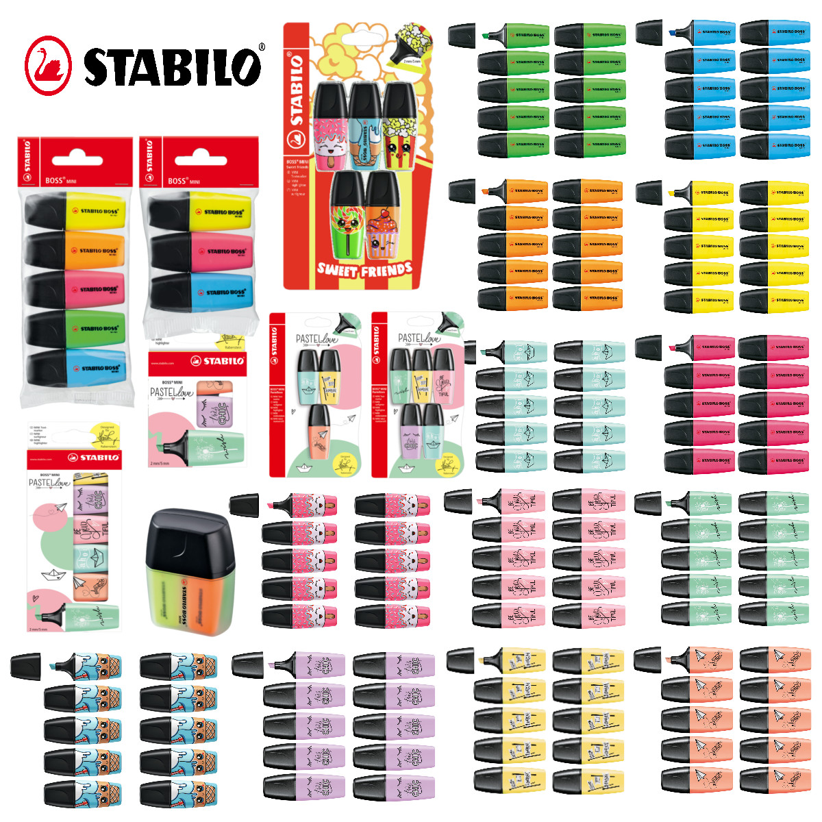 STABILO Highlighter - BOSS ORIGINAL Pastel - Blister of 4 - Assorted Colours