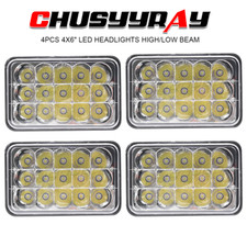 For kenworth W900 T800 4PCS 4x6 inch Halo LED Headlights H4 Sealed Beam Headlamp