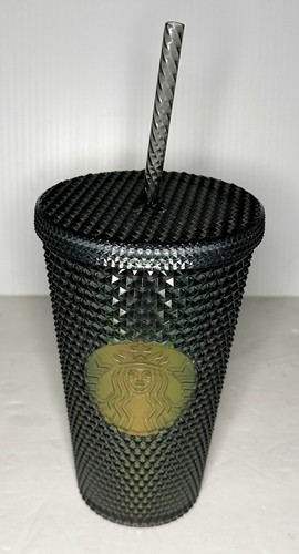 Starbucks Herbst 2020 Grande schwarz schillernd Nieten Cold Cup 16oz Becher Neu
