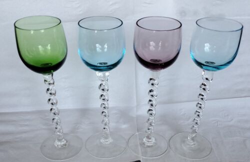 Bicchieri da Drink Bar Vintage Apertif Cordials Port Elegante Stelo Twist Set 4 Colori - Foto 2 di 5