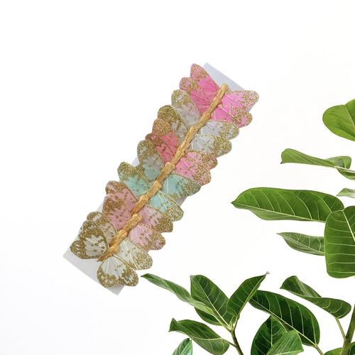 Feather Monarch Butterflies 2" Pastel Assorted 12Pcs Artificial butterfly picks - Picture 4 of 12