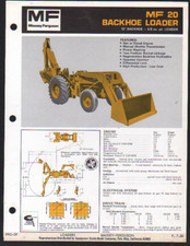 1971 Massey Ferguson "MF 20" Backhoe Loader Brochure Leaflet