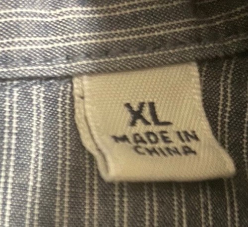 Roundtree & Yorke Mens Sleepwear Button Up Shirt Long Sleeve Gray Striped XL - Picture 4 of 8
