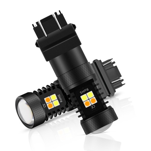 AUXBEAM White Amber 3157 LED DRL Turn Signal Parking Reverse Light Corner Bulbs - Picture 10 of 12