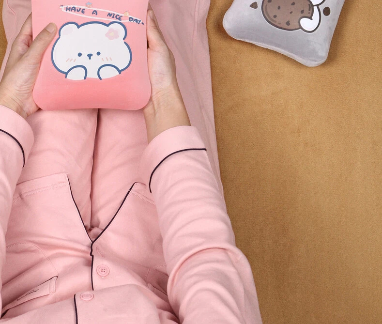 Bolsa de goma de agua caliente calentador de frío 1 pieza bolsa de terapia con cubierta lavable Foto 4 de 4