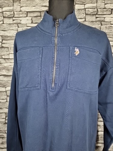 Us Polo Assn 3xl Womens Jumper 20 Blue 1/4 Zip Pony Logo Pullover Sweater - Picture 9 of 9