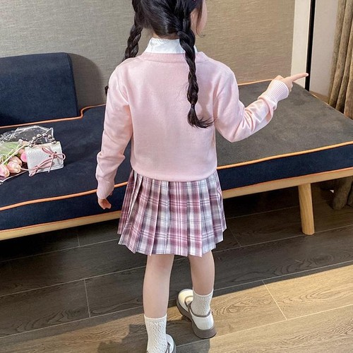 Kuromi Children Girls Dress Spring Outfit Cartoon Suit Students Uniform JK Skirt - Picture 10 of 14