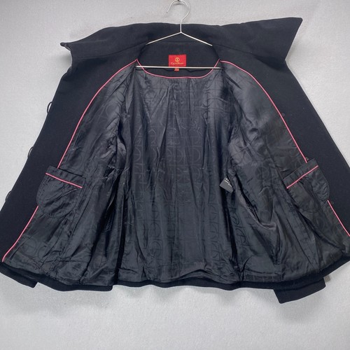 Cole Haan Coat Womens 16 Black Wool Cashmere Button Up - Picture 7 of 12