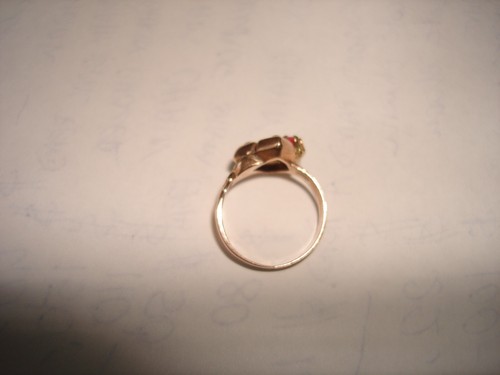 Bellissimo Anello Vintage Da Collezione Oro Rosa 14k Semi di Rubino Taglia 3 - Foto 2 di 6