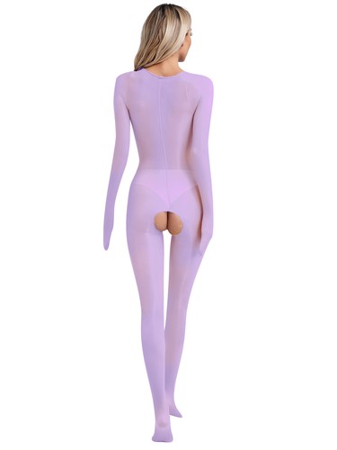 UK Sexy Women Open Crotch See Through Bodystockings Full Body Pantyhose Jumpsuit - Picture 73 of 98