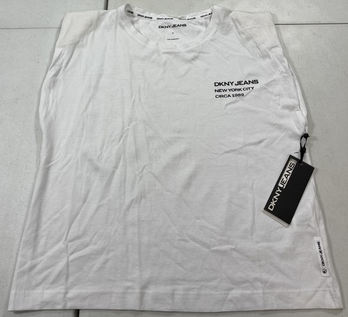 DKNY JEANS White Sleeveless Shirt with 