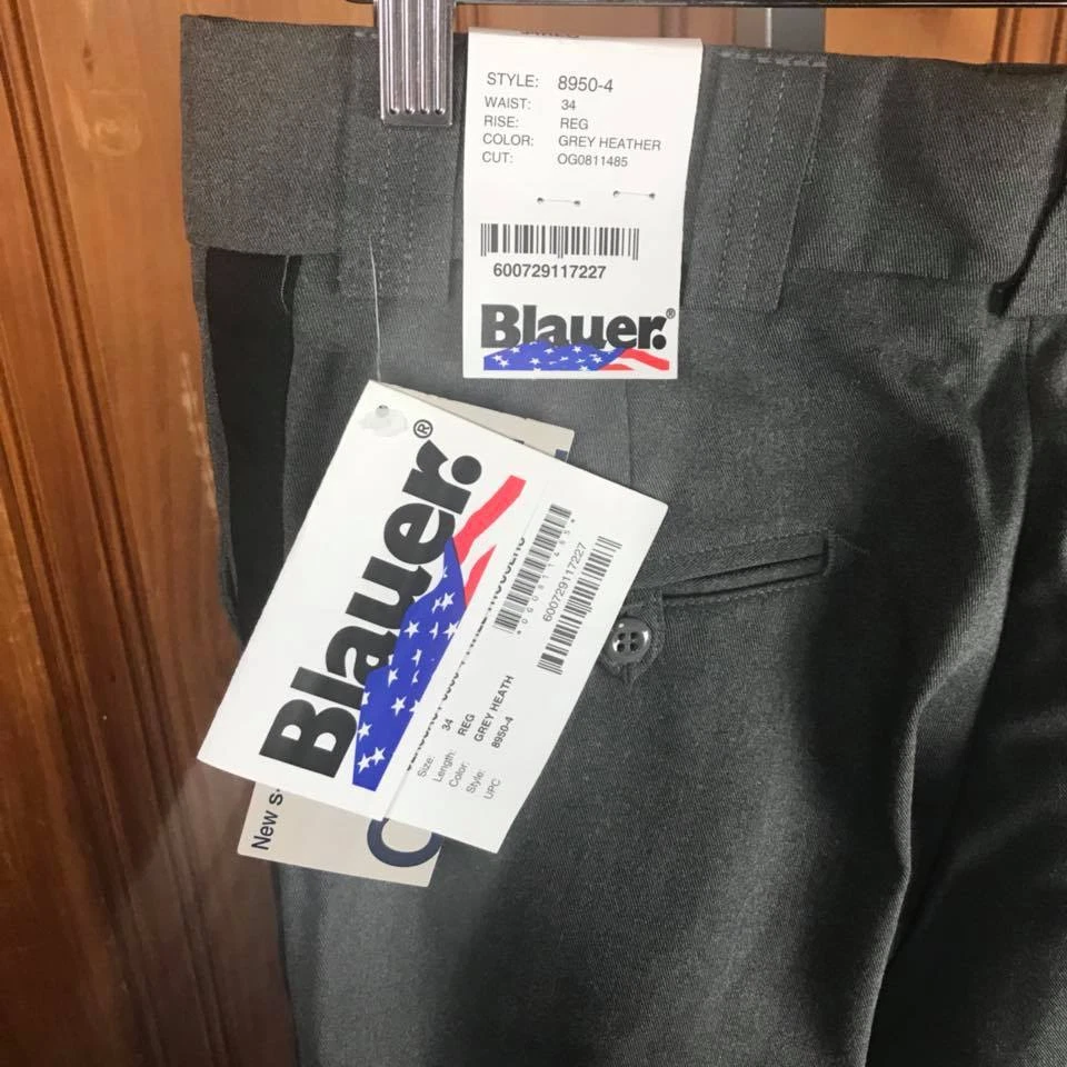 NWT Blauer 8590-4 Uniform Pants Mens Unhemmed Class Act Grey / Black Stripe - Image 3 of 4
