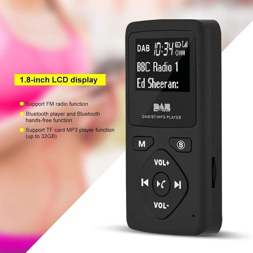 DAB-P7 Pocket DAB+ Radio Digitale Lettore MP3 con Bluetooth Ricevitore FM Auricolari - Foto 8 di 10